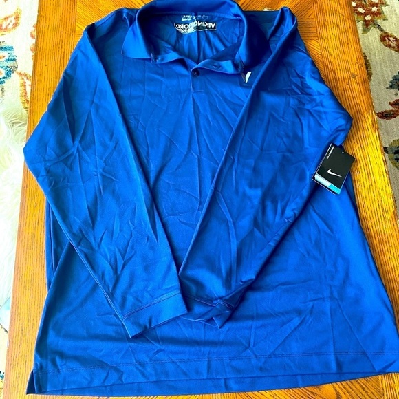 NEW Nike LS Dri-FIT Tech Golf Polo Shirt Men's - XL - Blue - Picture 8 of 13